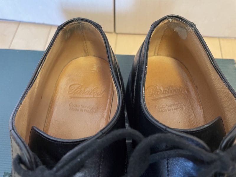 5年履いたシャンボードのライニングの状態(前から)